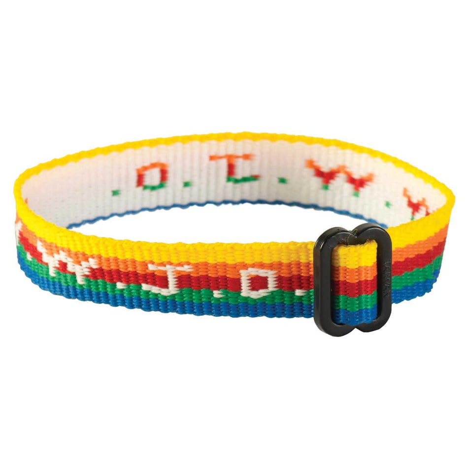 WWJD Woven Rainbow Bracelets Tub by Dicksons, product view 2