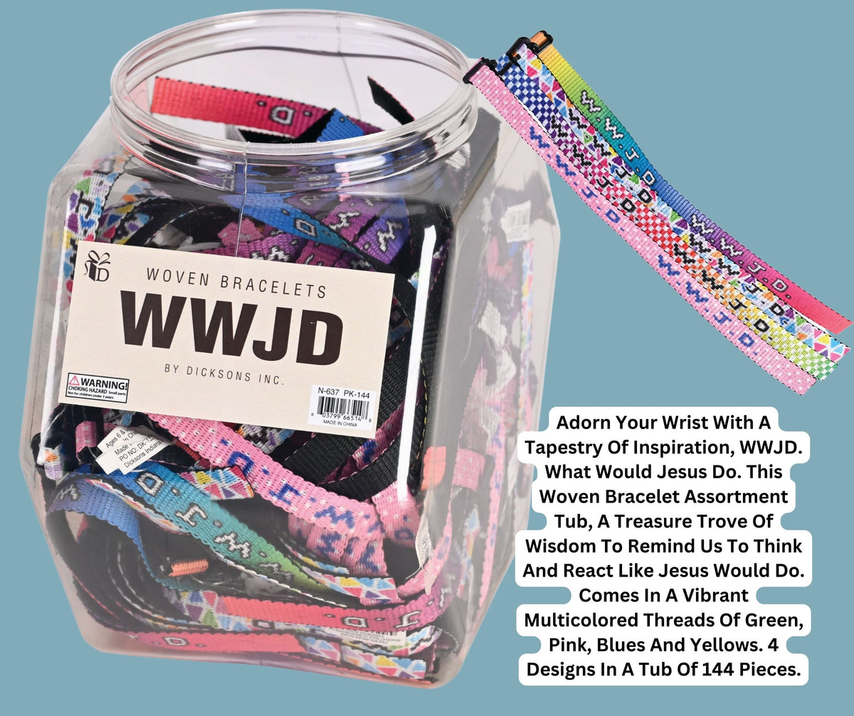 Woven Bracelet Assortment Tub WWJD by Dicksons, product view 3