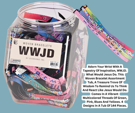 Woven Bracelet Assortment Tub WWJD by Dicksons, product view 3