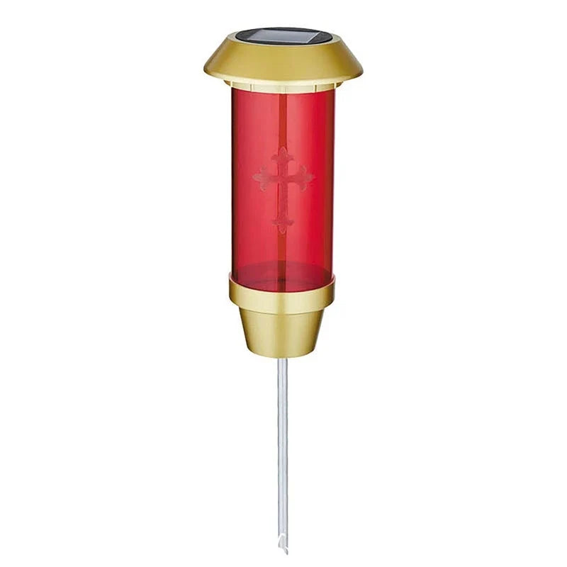 Etched Cross Solar Cemetery Light by Will & Baumer