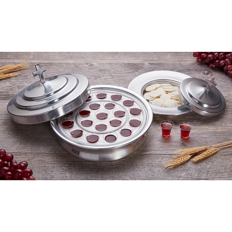 Aluminum Small Communion Tray Cover by Christian Brands, product view 2