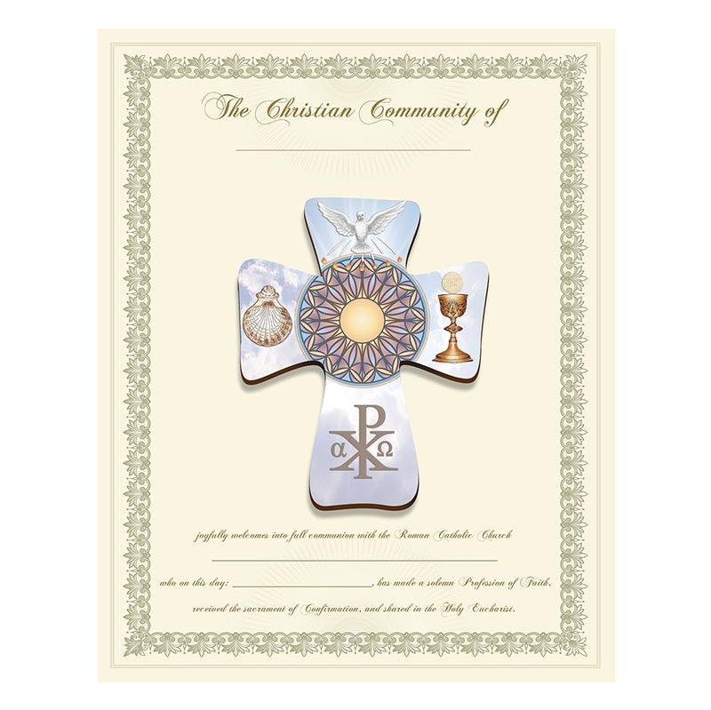 Wood Lasered Cross with Certificate - OCIA/RCIA