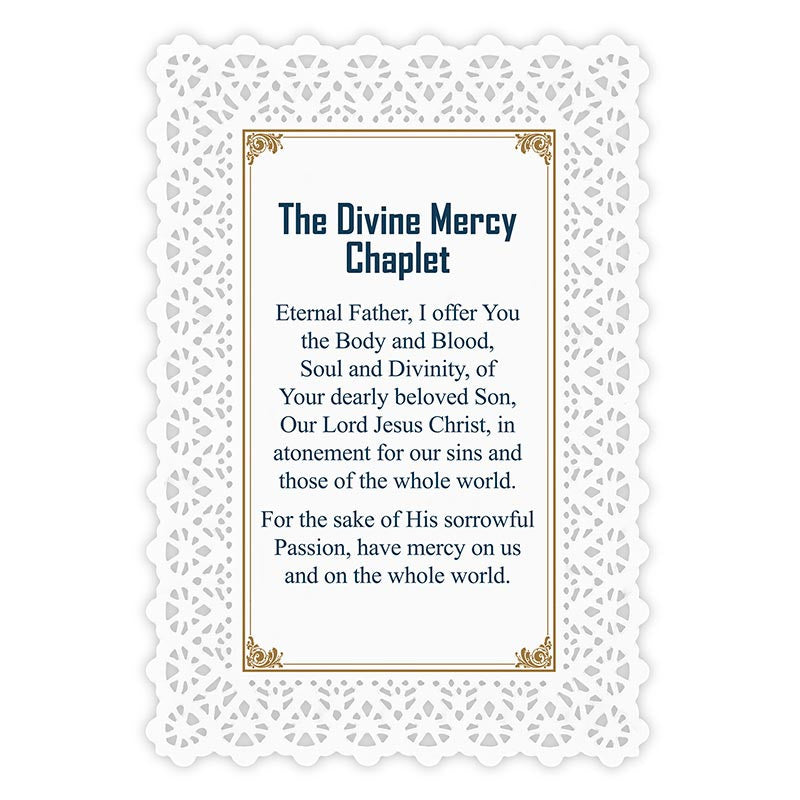 Lace Holy Card - Divine Mercy Chaplet
