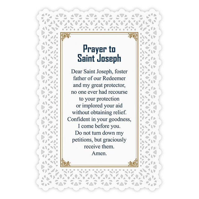 Lace Holy Card - Saint Joseph Prayer