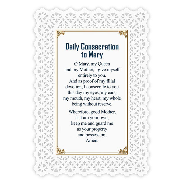 Lace Holy Card - Madonna Streets/Daily Consecration To Mary