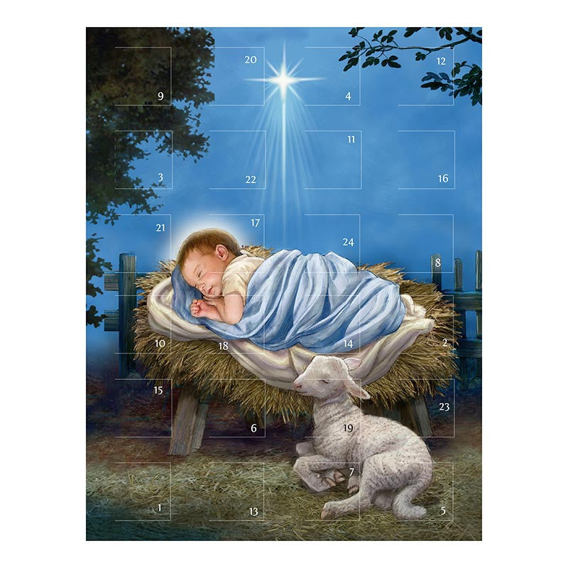Advent Calendar Greeting Card - Christ Child, one of the items in the Advent Greeting Card Assortment of Six. A photograph of the assembled set is pending.