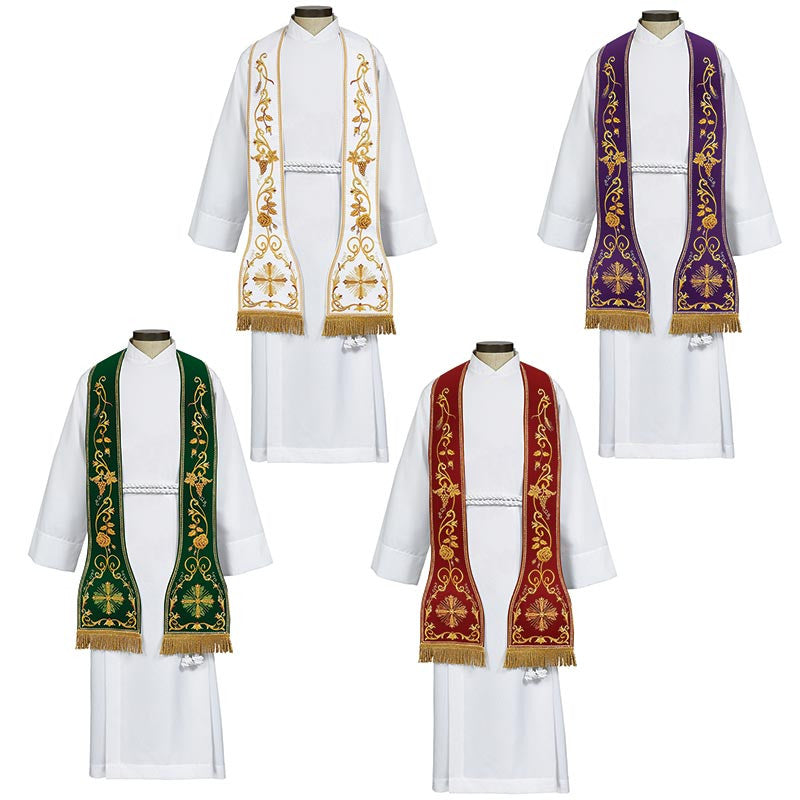 Byzantium Collection Overlay Stole -Ivory