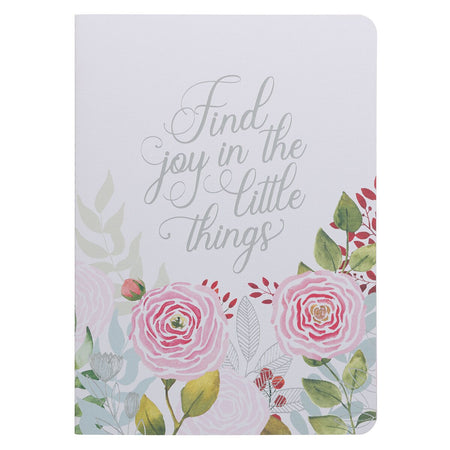 Find Joy in the Little Things Pink Floral Large Notebook by Christian Art Gifts