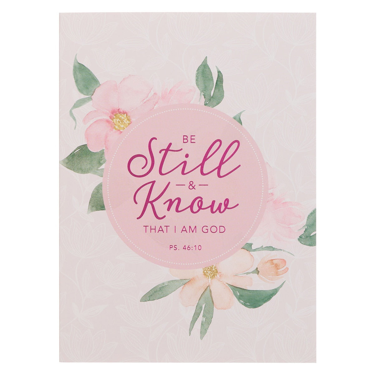 Be Still and Know Pink Floral Medium Notebook - Psalm 46:10 by Christian Art Gifts