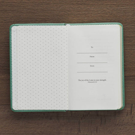 Faith Teal Floral Faux Leather Hardcover Notebook with Elastic Band Closure - 2 Corinthians 5:7, product view 3