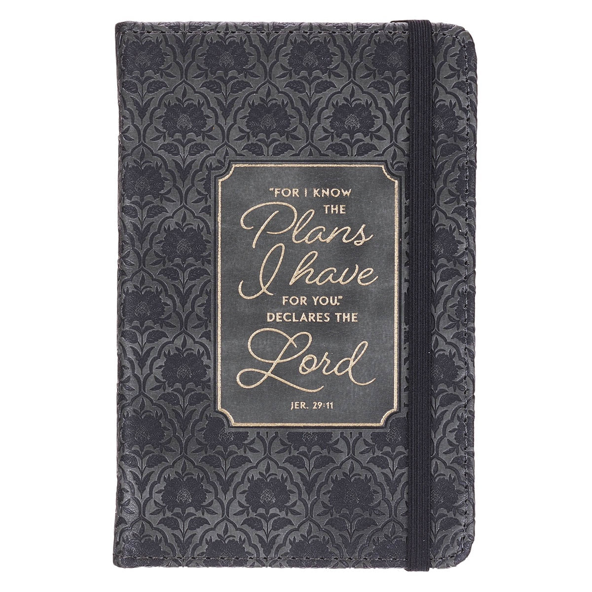 I Know the Plans Graphite Gray Faux Leather Hardcover Notebook with Elastic Closure - Jeremiah 29:11 by Christian Art Gifts