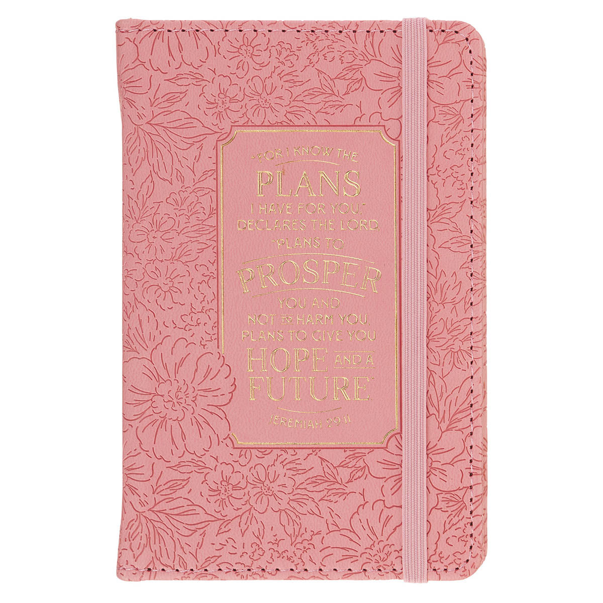 Hope and a Future Pink Bloom Faux Leather Hardcover Notebook with Elastic Closure - Jeremiah 29:11 by Christian Art Gifts