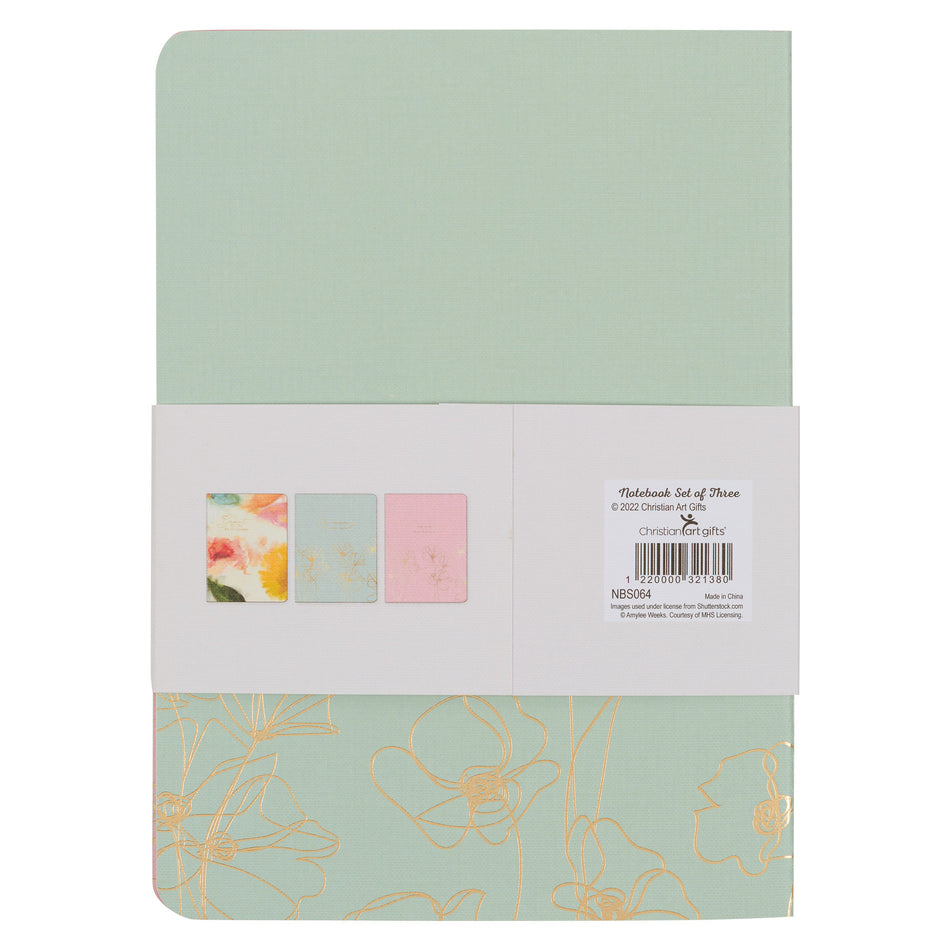 Faithfulness Pastel Meadow Large Notebook Set by Christian Art Gifts, product view 2