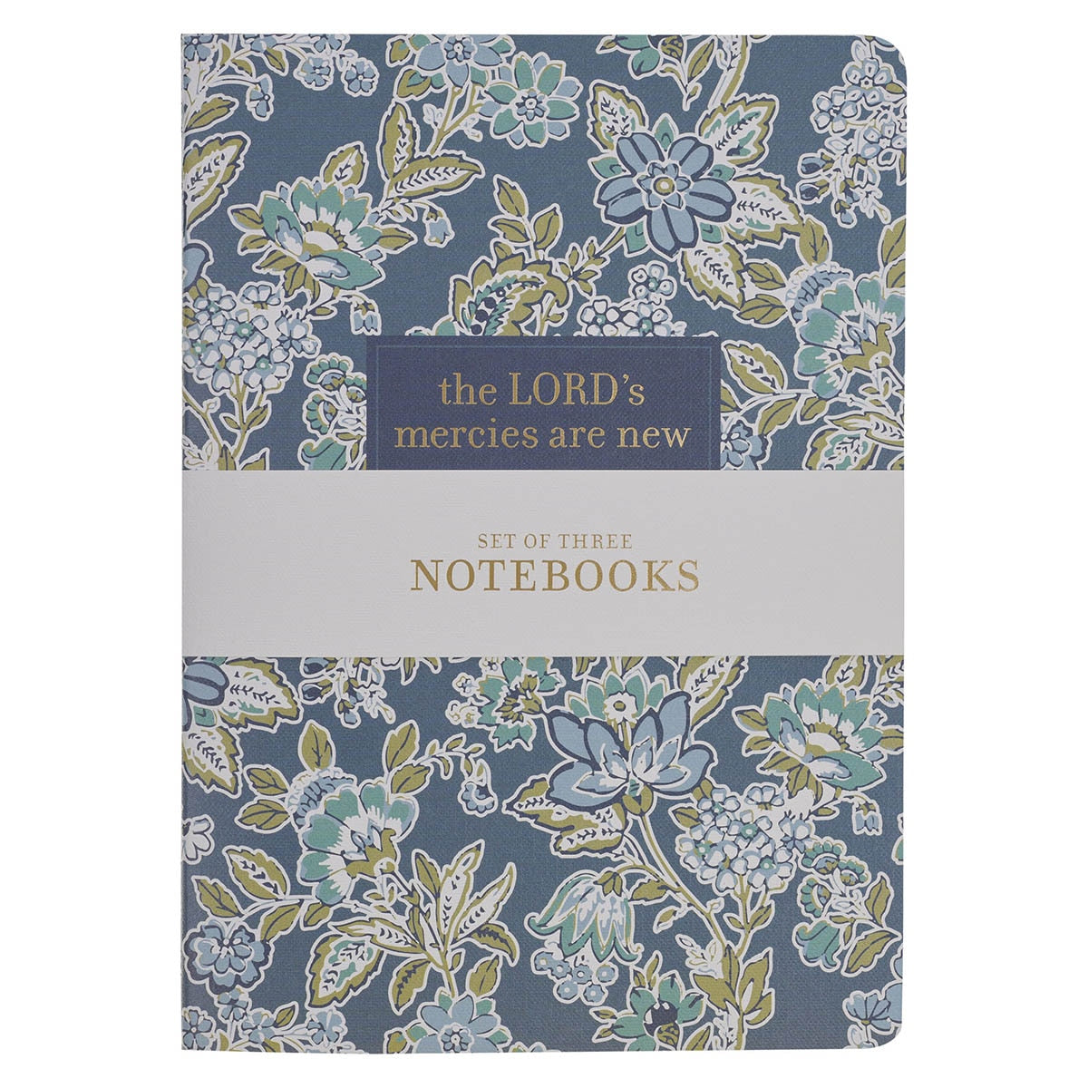 Morning Mercies Blue and Green Floral Notebook Set - Lamentations 3:22-23 by Christian Art Gifts