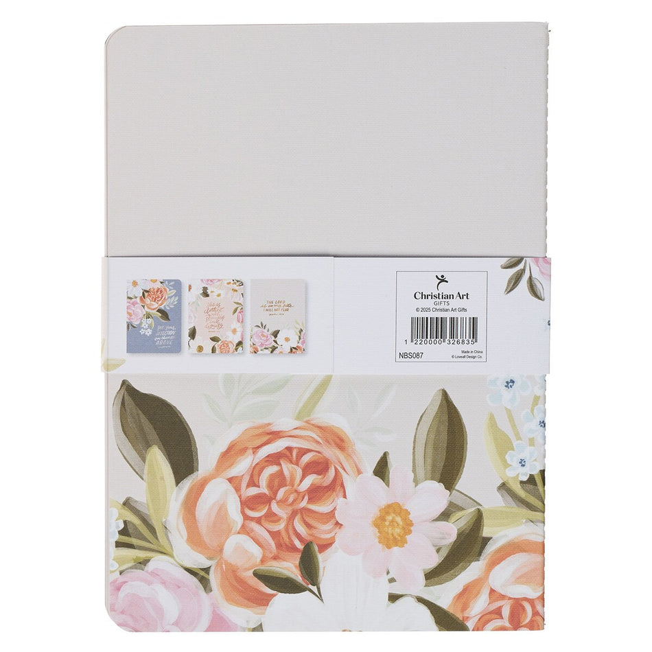 Affection Blue Floral Notebook Set - Colossians 3:2 by Christian Art Gifts, product view 2