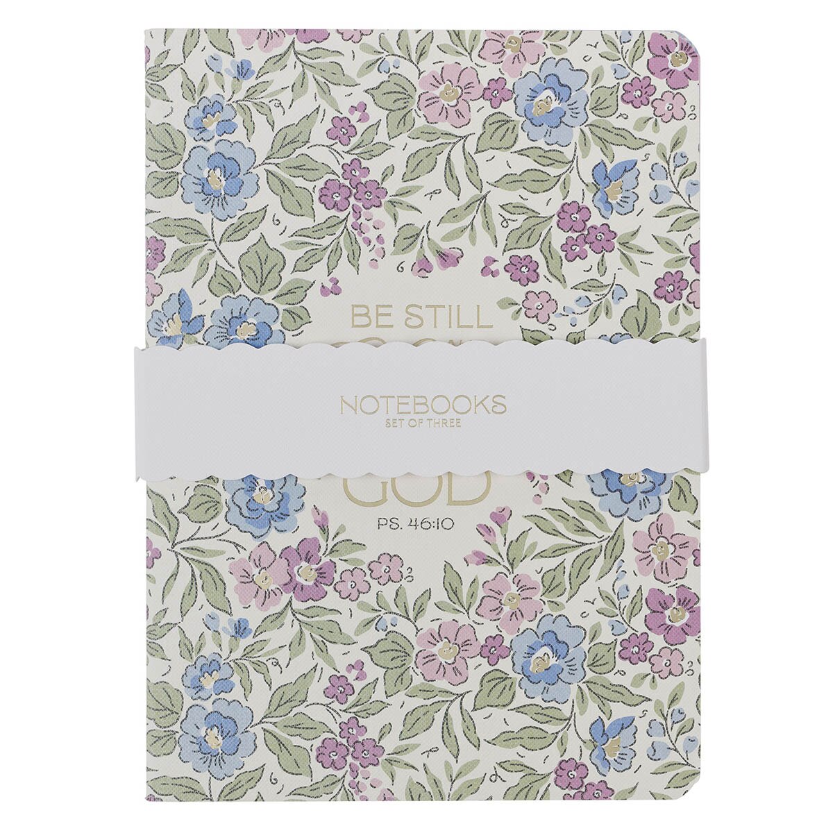 Be Still and Know Purple Trio Large 3-piece Notebook Set - Psalm 4:10 by Christian Art Gifts