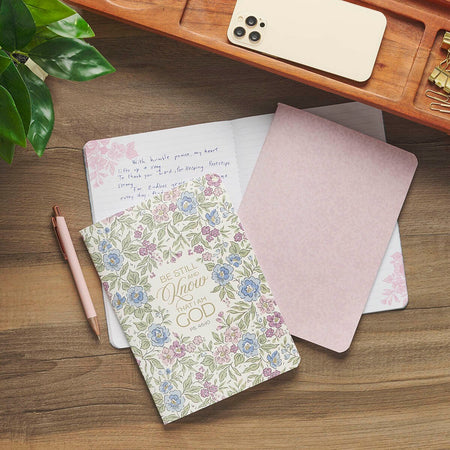 Be Still and Know Purple Trio Large 3-piece Notebook Set - Psalm 4:10 by Christian Art Gifts, product view 5