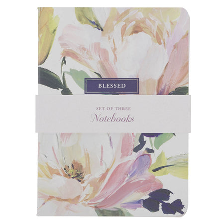 Blessed Purple Floral 3-Piece Large Notebook Set by Christian Art Gifts