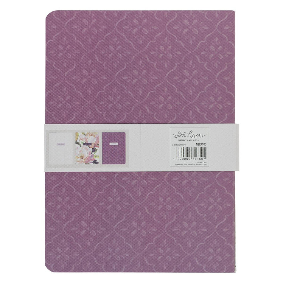 Blessed Purple Floral 3-Piece Large Notebook Set by Christian Art Gifts, product view 2