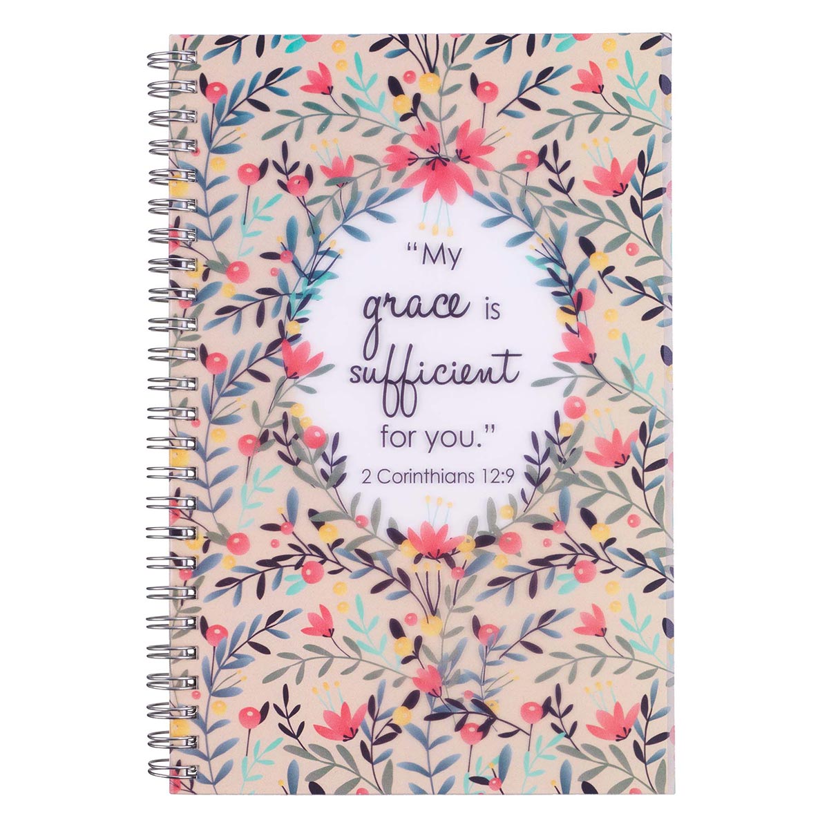 My Grace PVC Cover Spiral Notebook - 2 Corinthians 12:9 by Christian Art Gifts