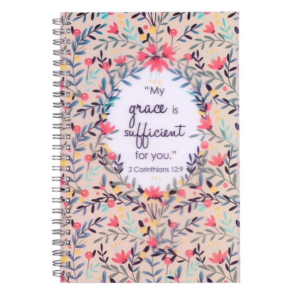 My Grace PVC Cover Spiral Notebook - 2 Corinthians 12:9 by Christian Art Gifts