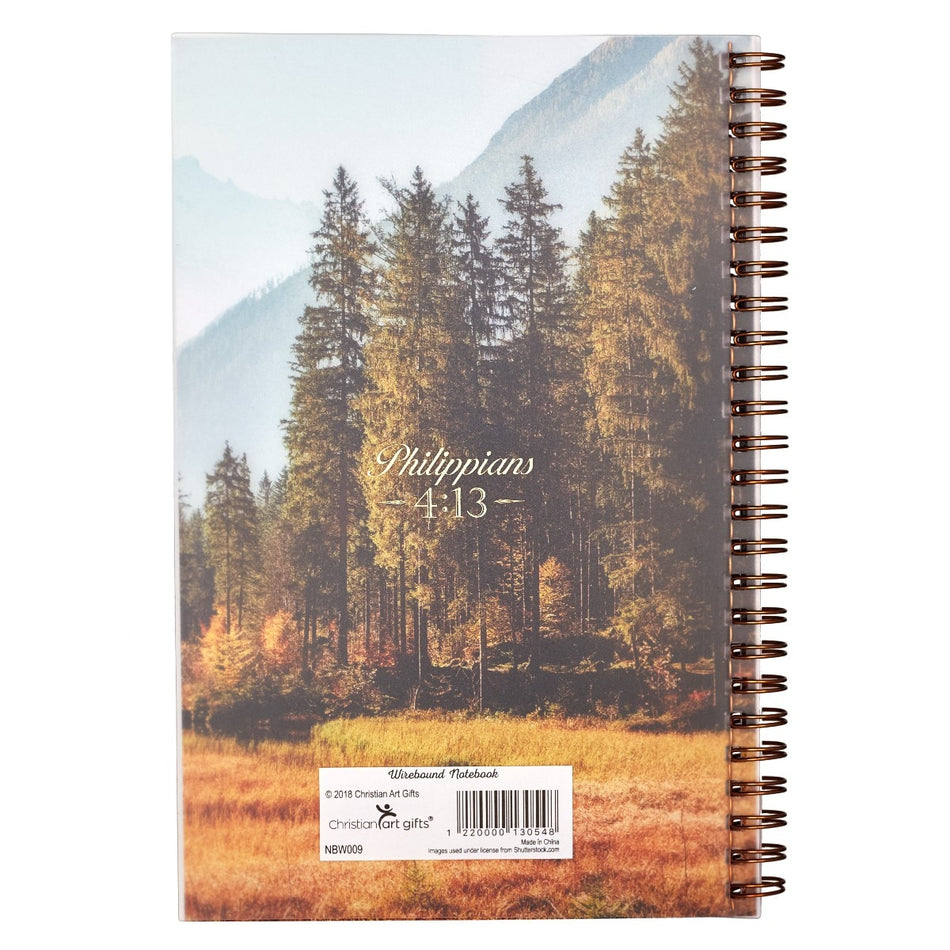 All Things Through Christ PVC Cover Spiral Notebook - Philippians 4:13 by Christian Art Gifts, product view 2