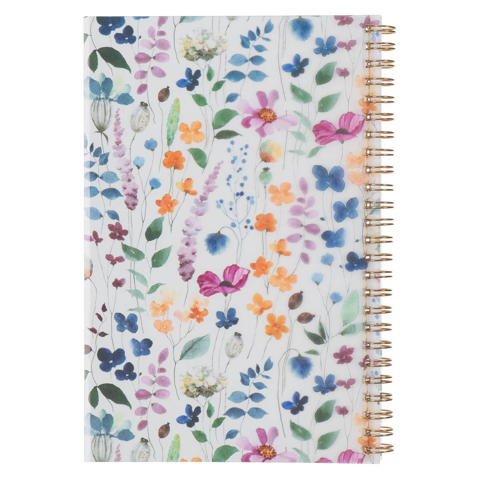Goodness and Love Wildflower PVC Cover Spiral Notebook - Psalm 23:6 by Christian Art Gifts, product view 2
