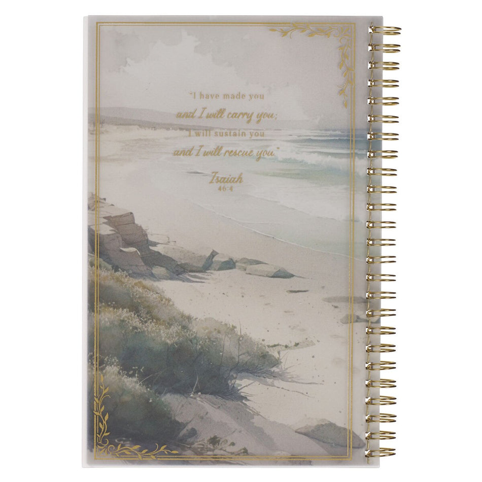 Footprints in the Sand PVC Cover Spiral Notebook - Isaiah 46:4 by Christian Art Gifts, product view 2