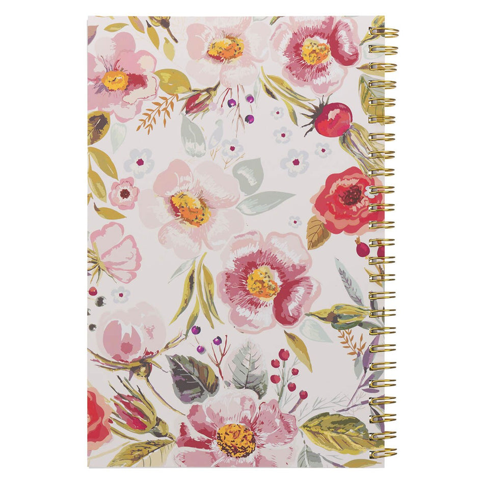 Amazing Grace Pink Floral Soft Cover Spiral Notebook by Christian Art Gifts, product view 2