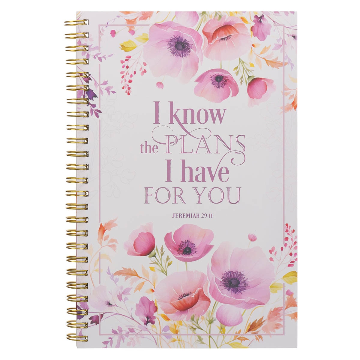 I Know The Plans Pink Wildflower Soft Cover Spiral Notebook - Jeremiah 29:11 by Christian Art Gifts