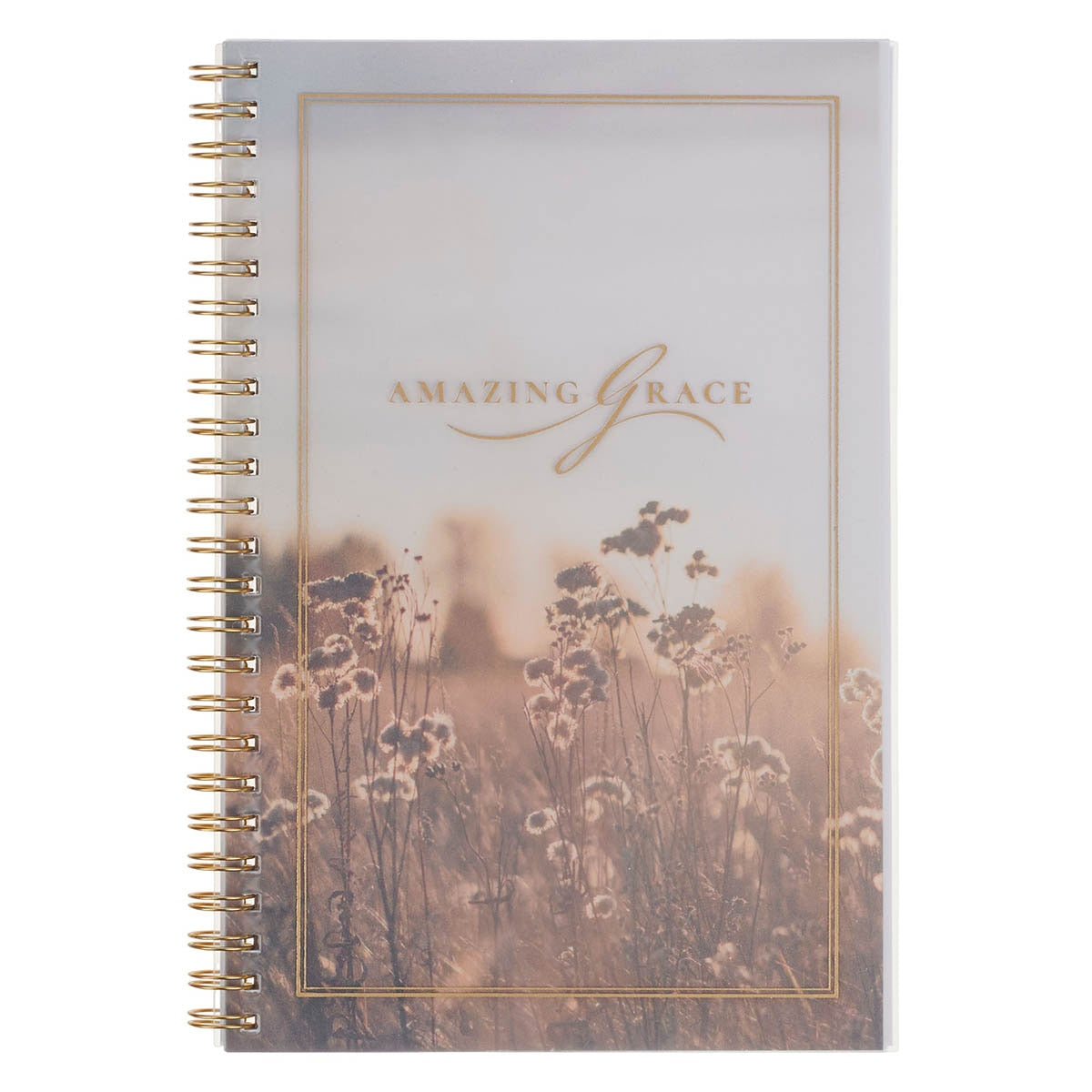 Amazing Grace Wildflower PVC Cover Spiral Notebook - Isaiah 53:5 by Christian Art Gifts