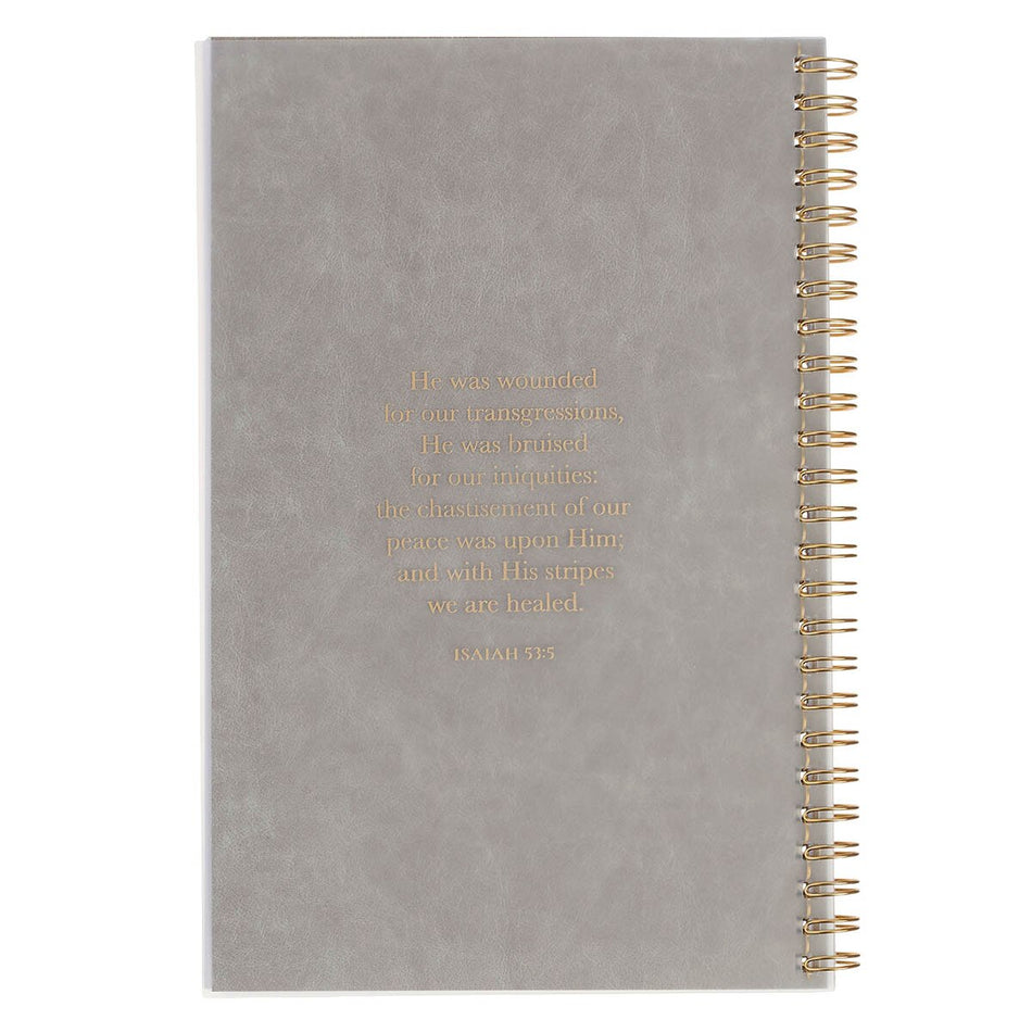 Amazing Grace Wildflower PVC Cover Spiral Notebook - Isaiah 53:5 by Christian Art Gifts, product view 2