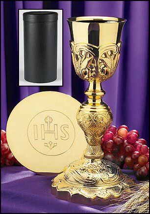 Coronation Chalice & IHS Paten & Case Set by Christian Brands, product view 2