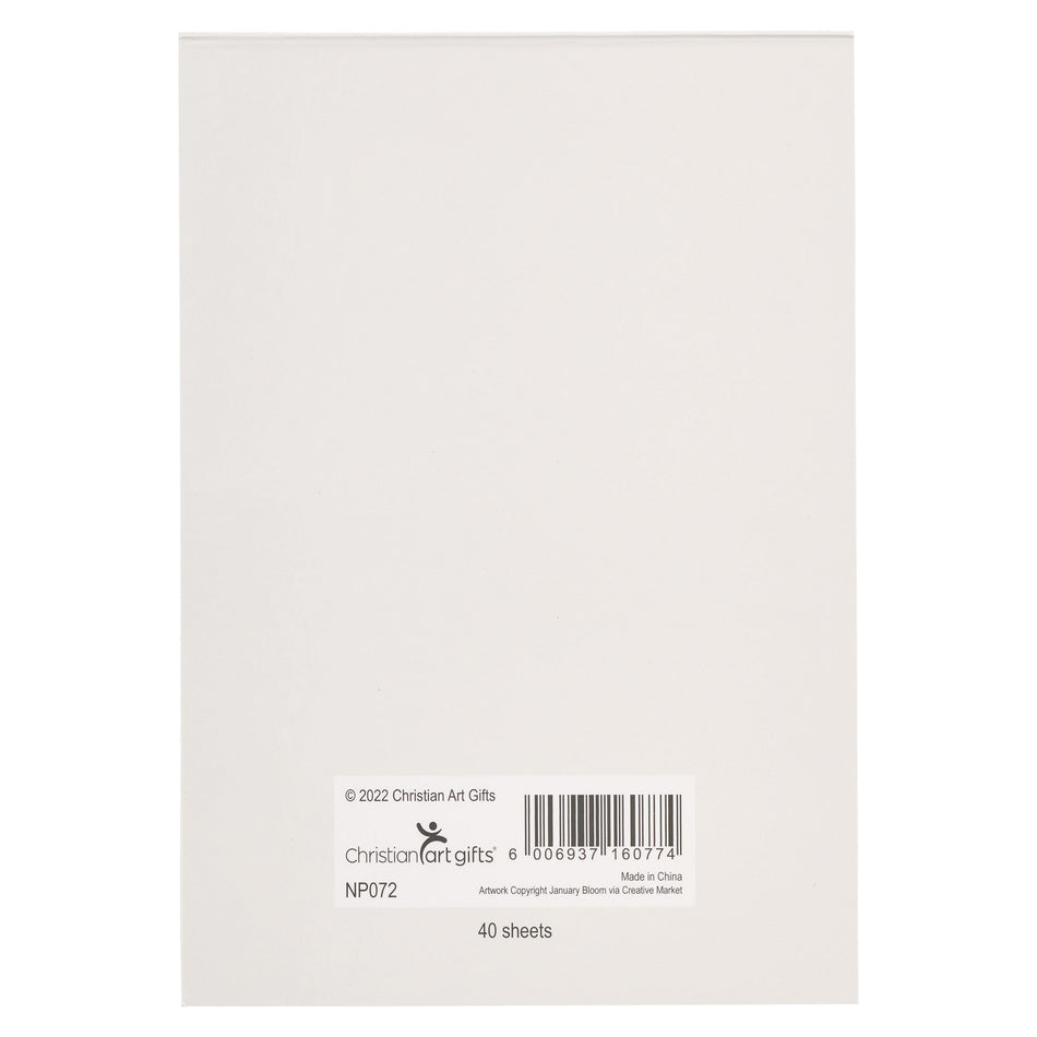 Everything Beautiful Orange Floral Notepad - Ecclesiastes 3:11 by Christian Art Gifts, product view 2