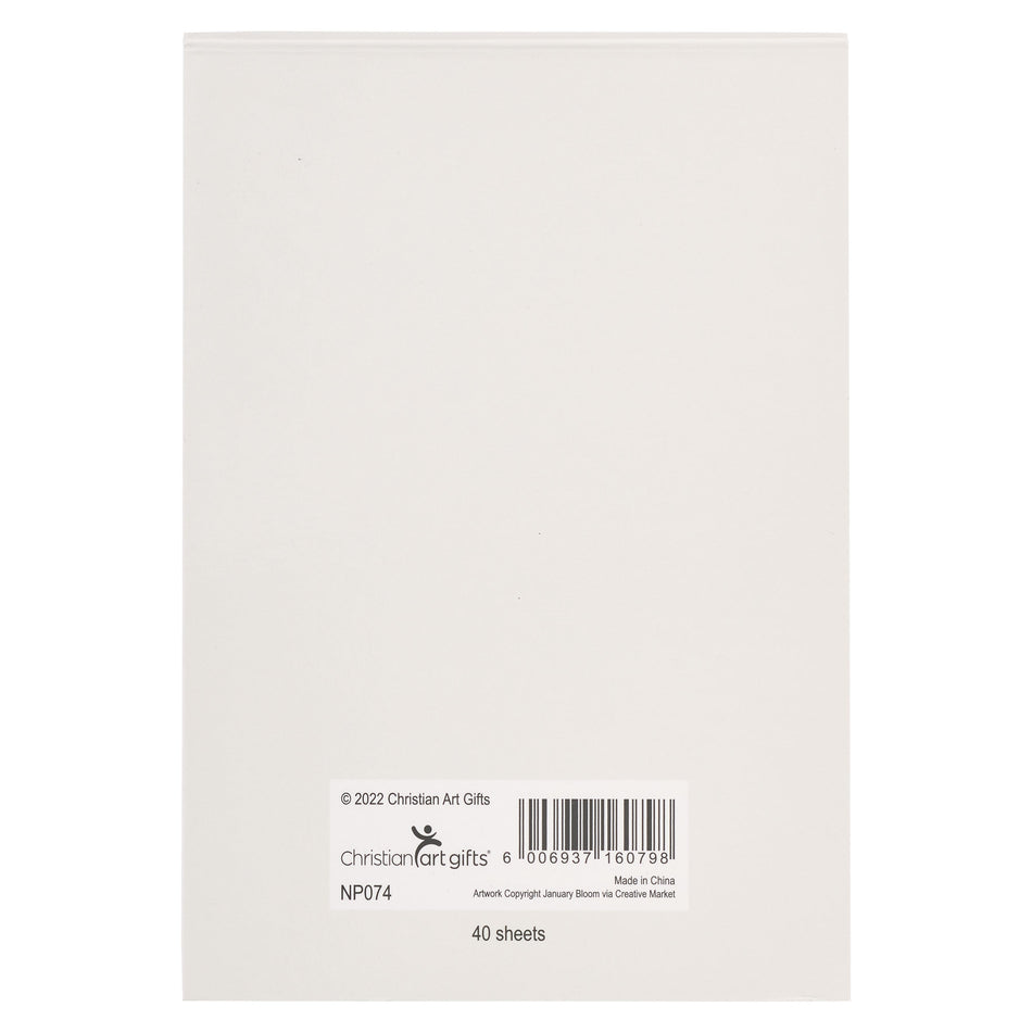 All Things are Possible Blue Floral Notepad - Matthew 19:26 by Christian Art Gifts, product view 2