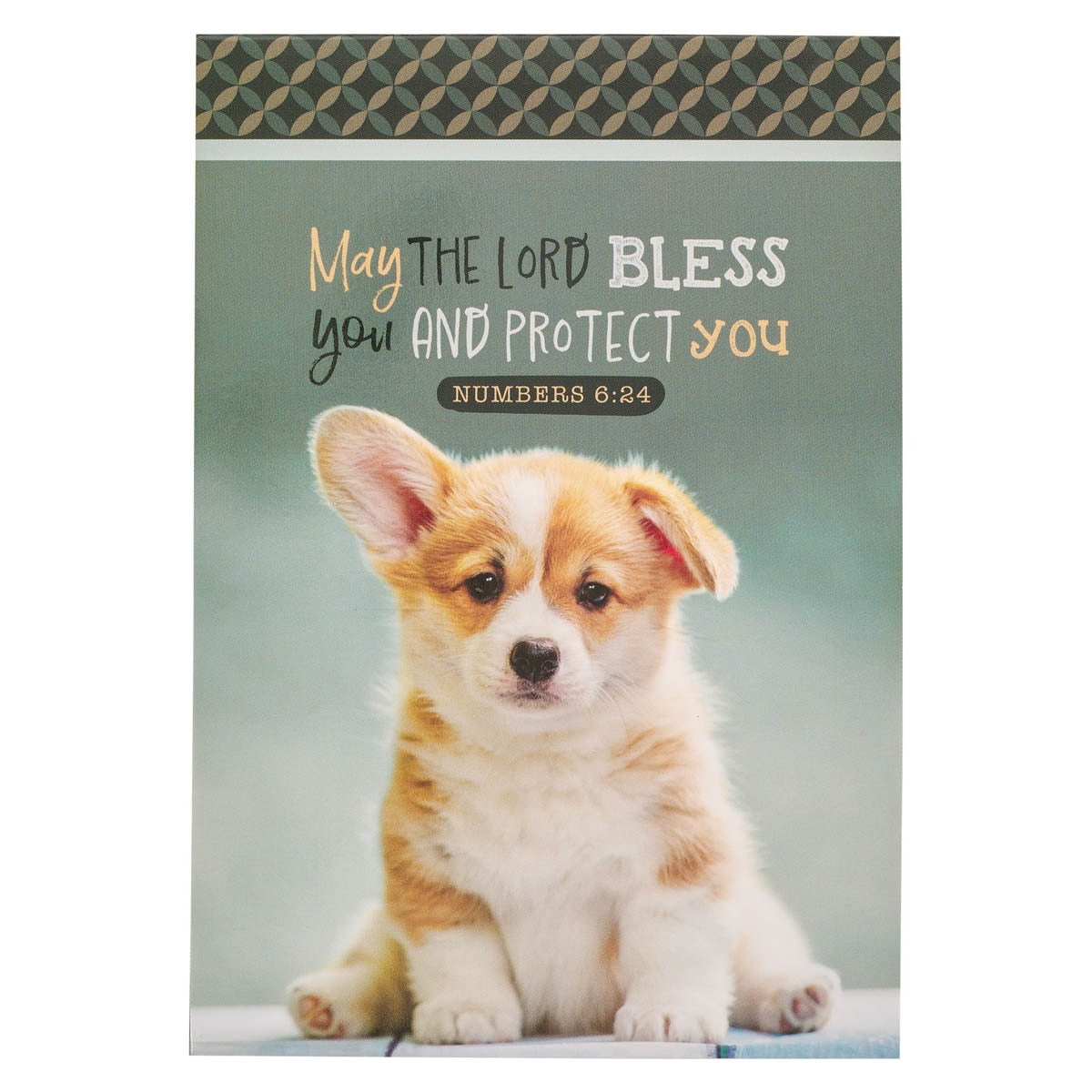 May the Lord Bless You Green Puppy Notepad - Numbers 6:24 by Christian Art Gifts