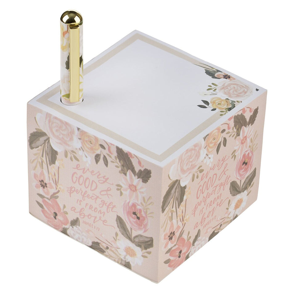 Every Good and Perfect Gift Note Block with Pen Set - James 1:17 by Christian Art Gifts, product view 2