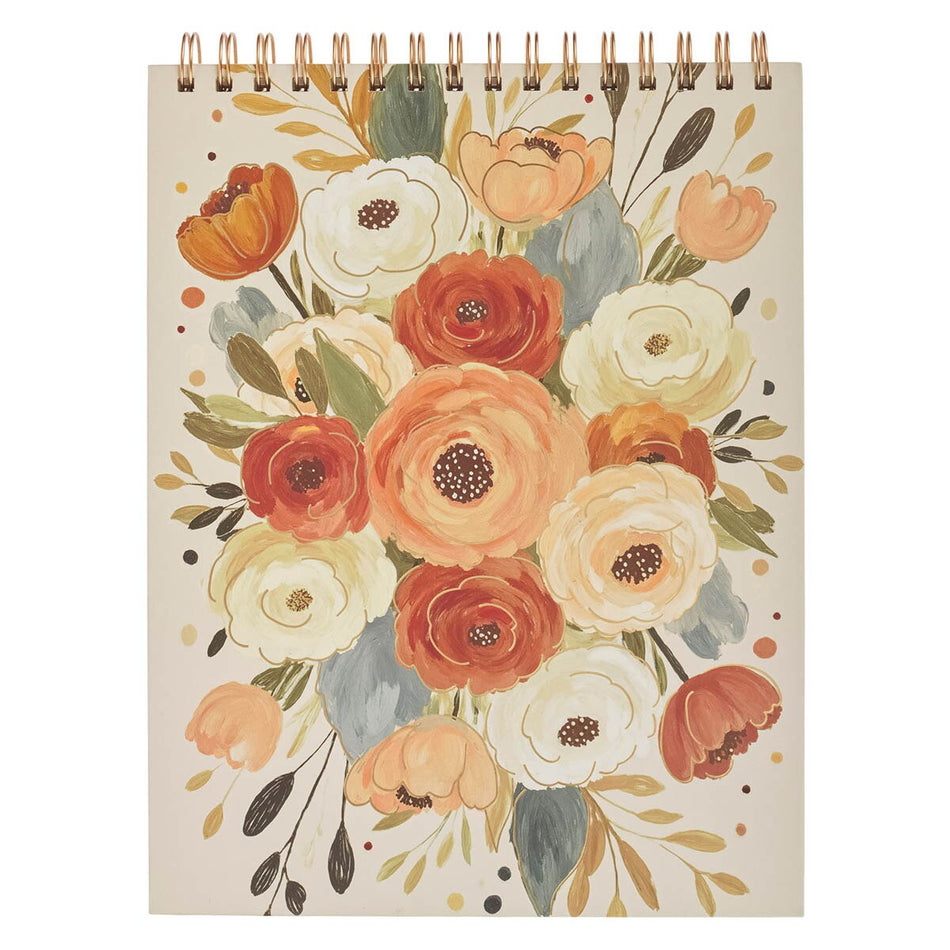 Joyful Patient Faithful Heirloom Floral Hardcover Top-bound Spiral Notepad - Romans 12:12, product view 2