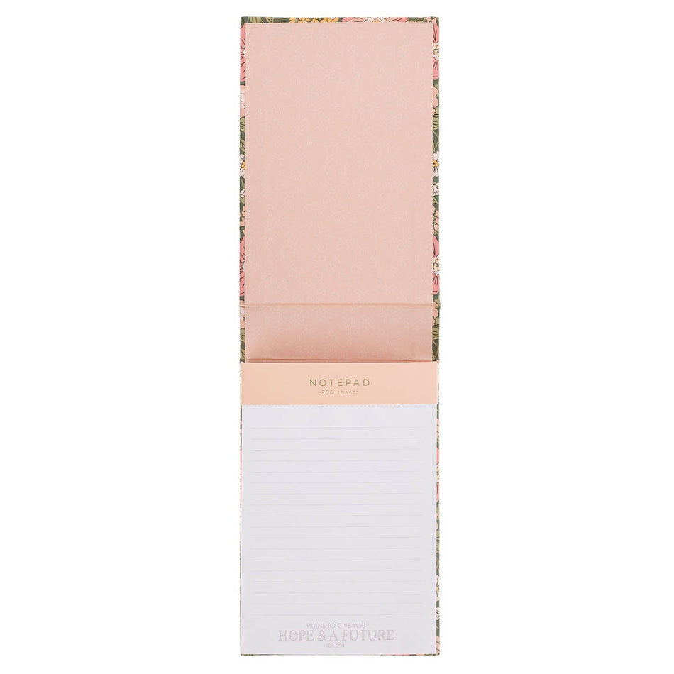 Hope and a Future Pink Vintage Bloom Hardcover Top-Flip Notepad - Jeremiah 29:11 by Christian Art Gifts, product view 2