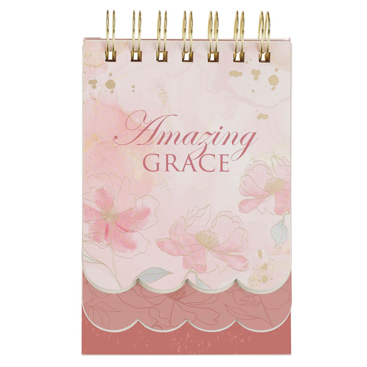 Amazing Grace Pink Floral Tiered Spiral Notepad by Christian Art Gifts