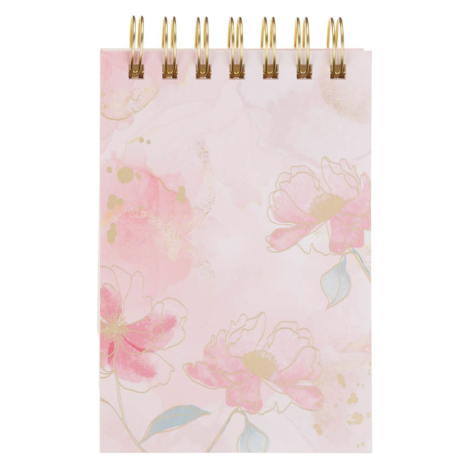 Amazing Grace Pink Floral Tiered Spiral Notepad by Christian Art Gifts, product view 2