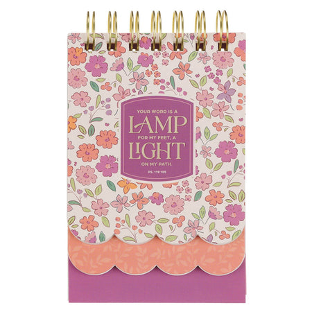 Lamp for My Feet Pink Meadow Tiered Spiral Notepad - Psalm 119:105 by Christian Art Gifts