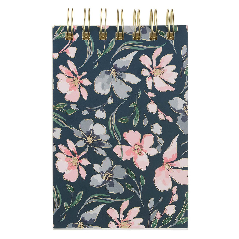 Well With My Soul Navy Floral Tiered Spiral Notepad by Christian Art Gifts, product view 2