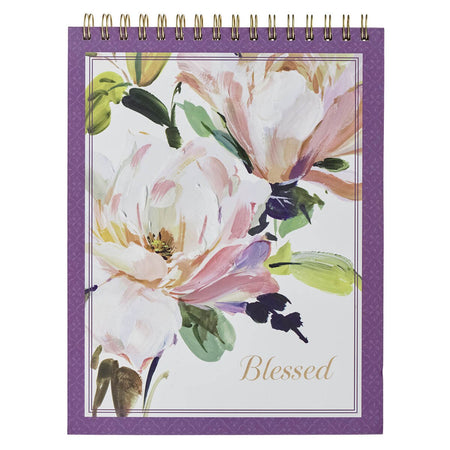 Blessed Purple Floral Spiral Notepad by Christian Art Gifts