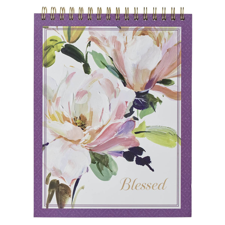 Blessed Purple Floral Spiral Notepad by Christian Art Gifts