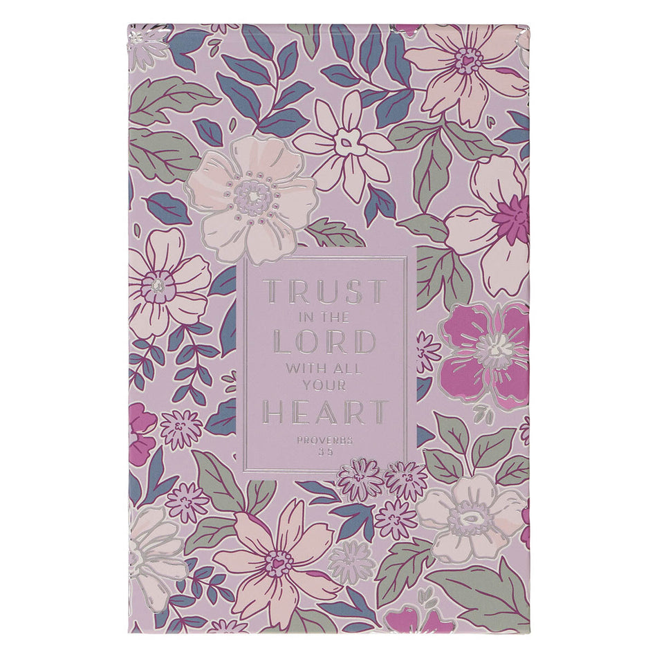 Trust in the Lord Purple Floral Hardcover Top-Flip Notepad - Proverbs 3:5 by Christian Art Gifts
