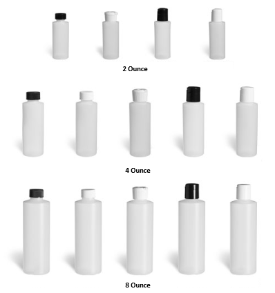 Natural Plastic Bottle | Round | Replacement for Communion Kit | Various Size & Caps Available