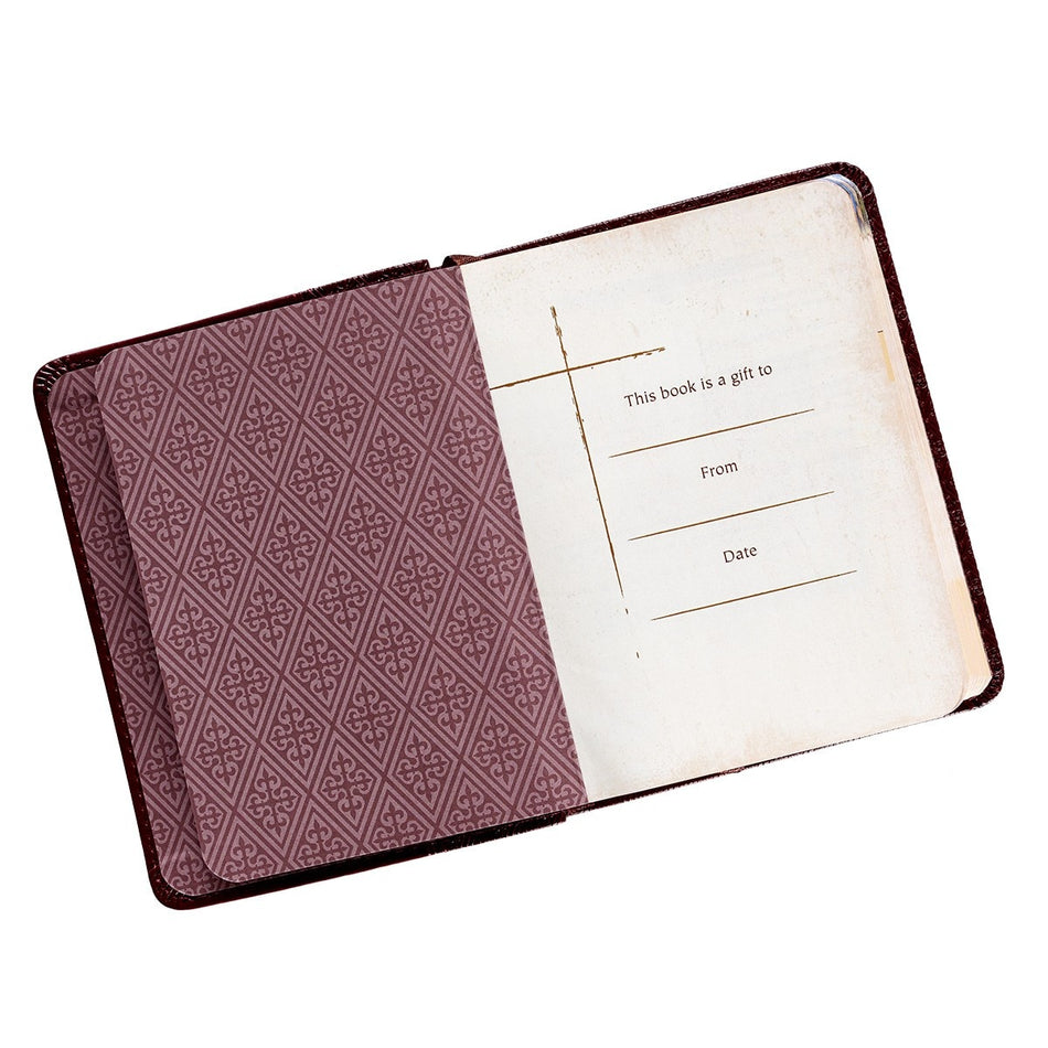 The Power of Prayer Brown Faux Leather One-Minute Devotions by Christian Art Gifts, product view 2