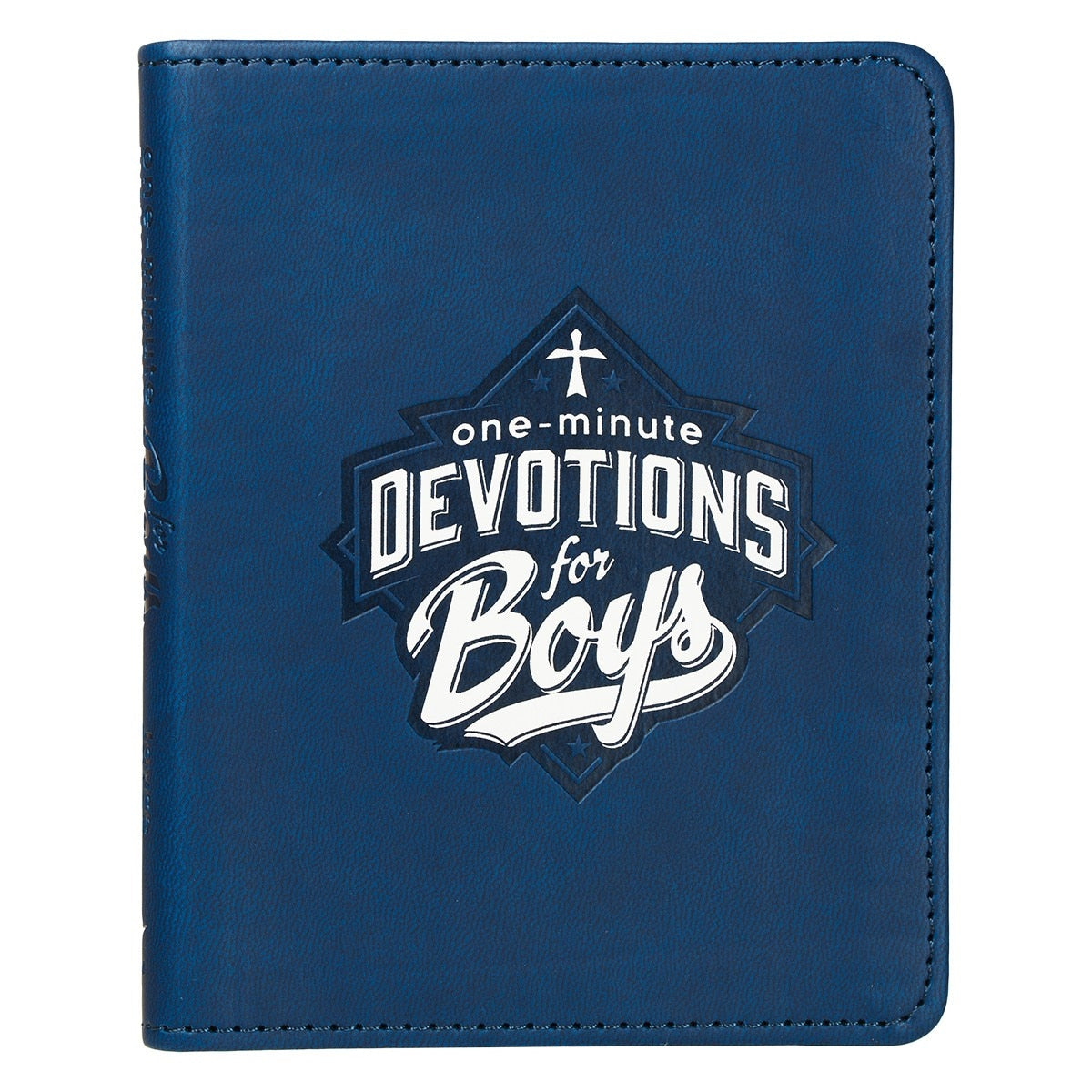 One-Minute Devotions for Boys Blue Faux Leather Devotional by Christian Art Gifts