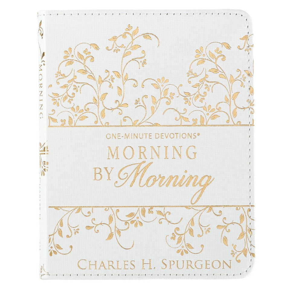 Morning by Morning White Faux Leather One-Minute Devotions by Christian Art Gifts